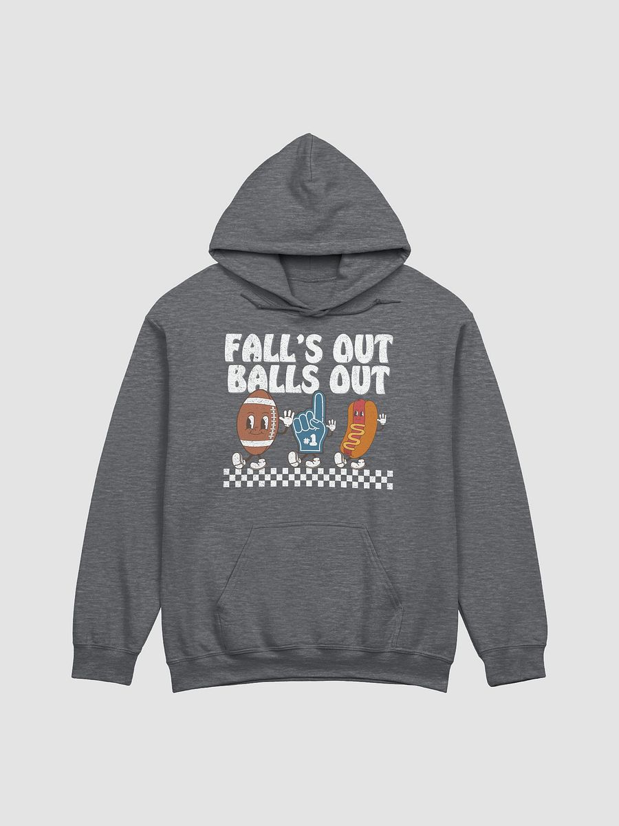 Fall's Out Balls Out Football Season Y2K Hooded Sweatshirt | Funny Fall and Halloween Hoodie Design product image (22)
