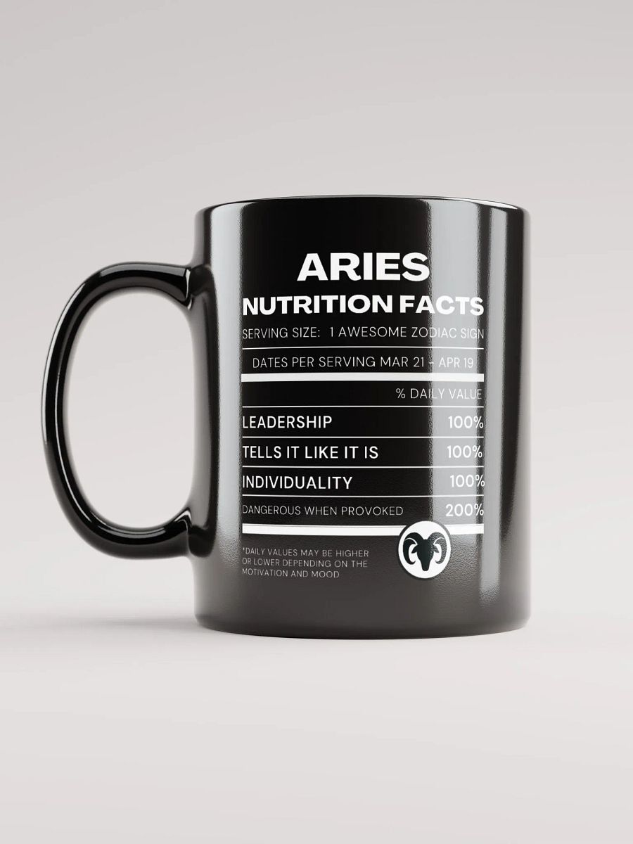 Aries Nutrition Facts Mug product image (1)
