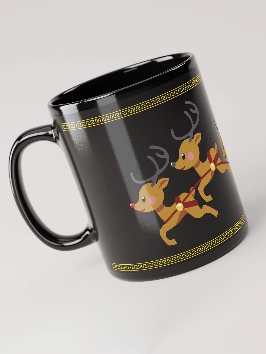 santa claus golden border shiny black mug product image (3)