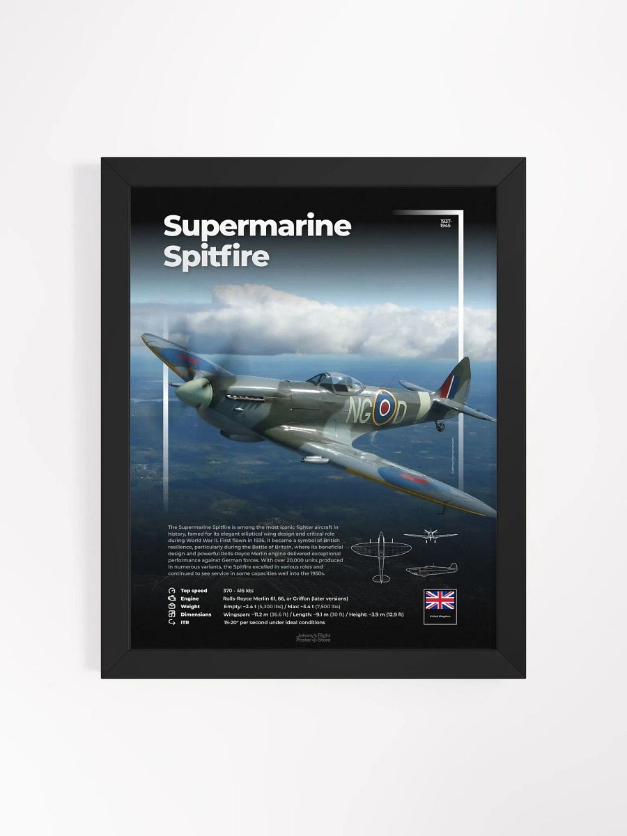 Supermarine Spitfire Aviation Spec Poster product image (4)