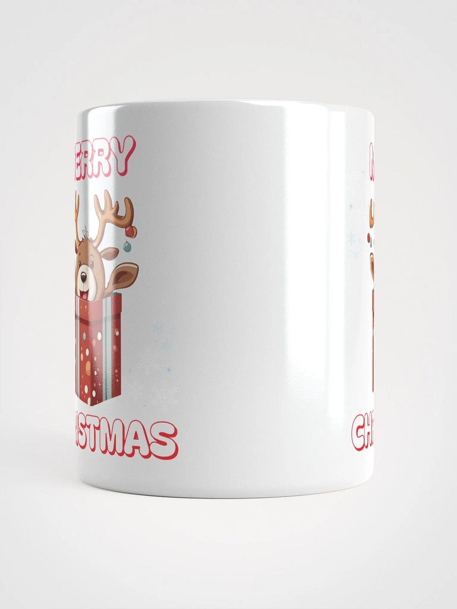 Adorable Baby Reindeer Wishing All A Merry Christmas White Mug product image (13)