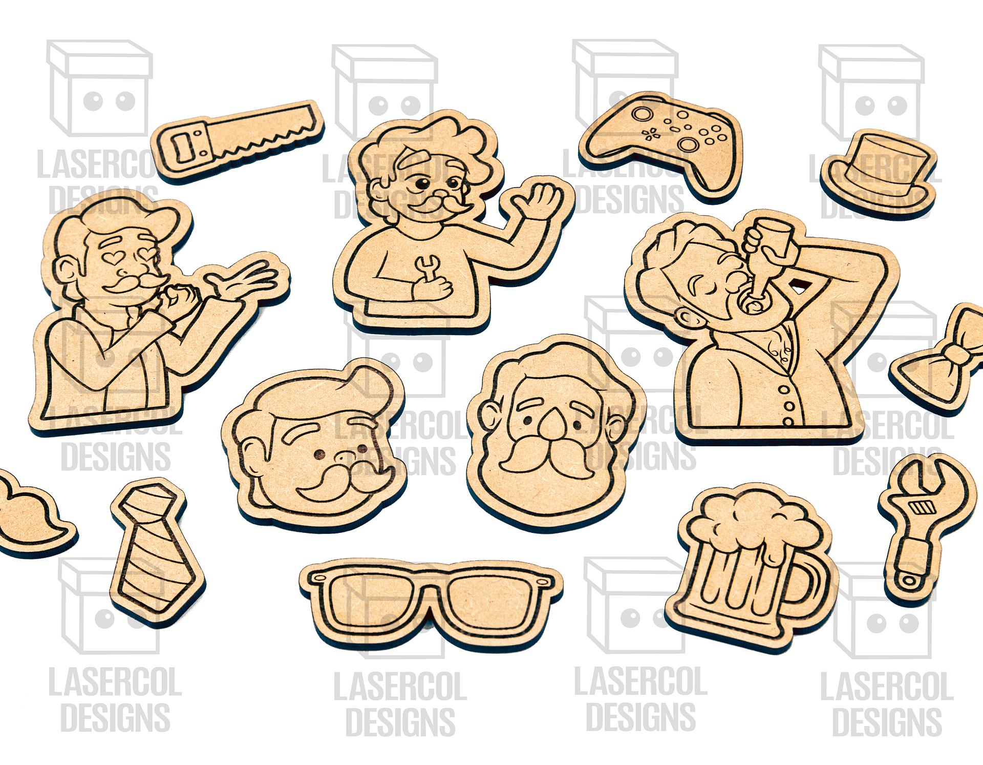 Father's Day Paint Kit DIY Cut Outs Set 1 - Laser Cut Files product image (6)