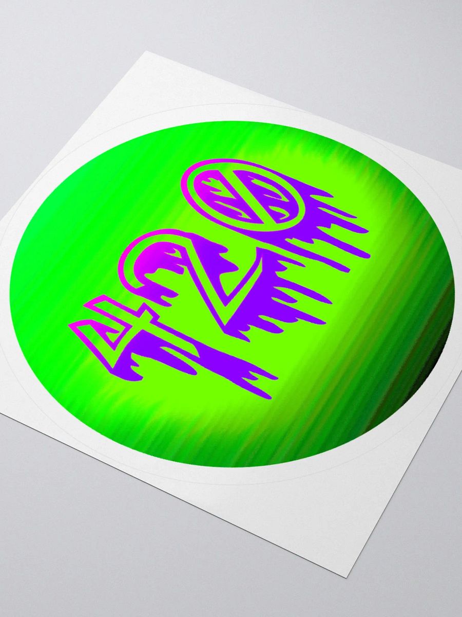 Happy 420 Horror Stoner Sticker, Lime Green Purple Dripping Creepy Weed Art product image (3)