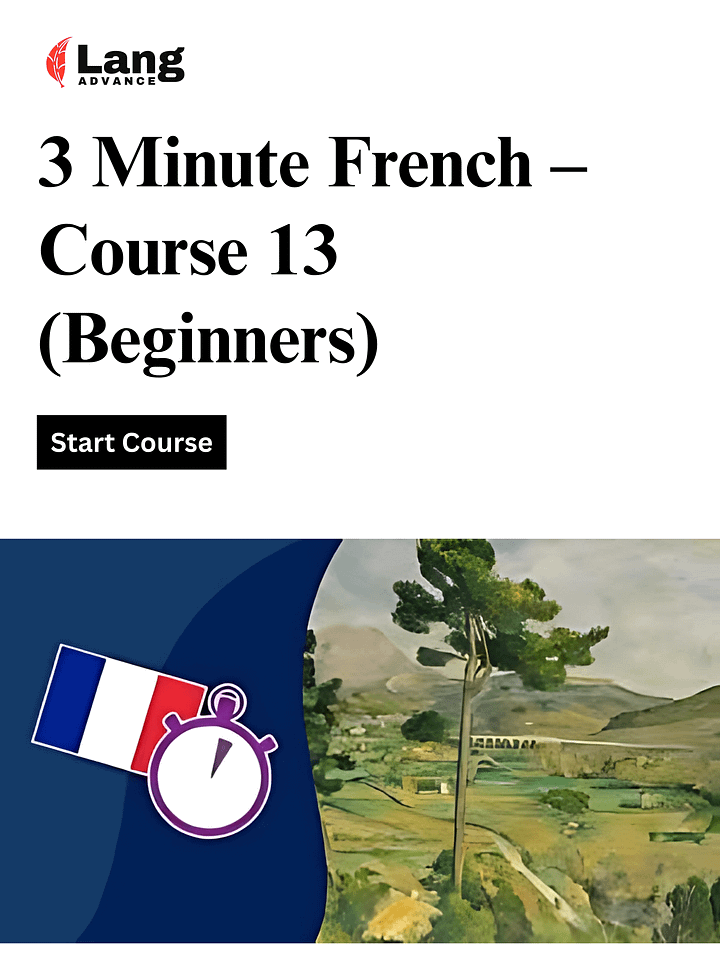 3 Minute French - Course 13 | Language lessons for beginners product image (1)