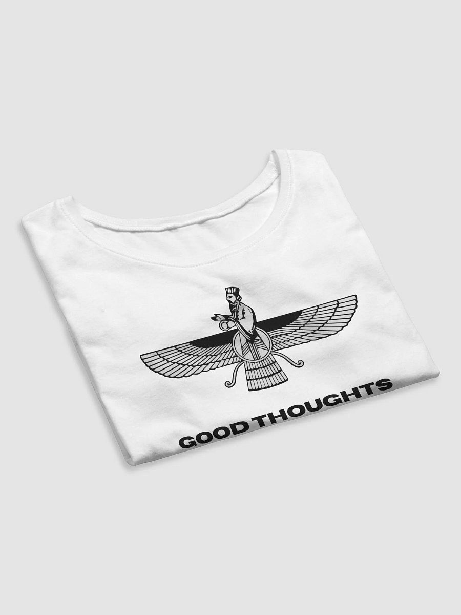 Faravahar Persian Design Crop Tee Good Thoughts Good Words Good Deeds product image (7)