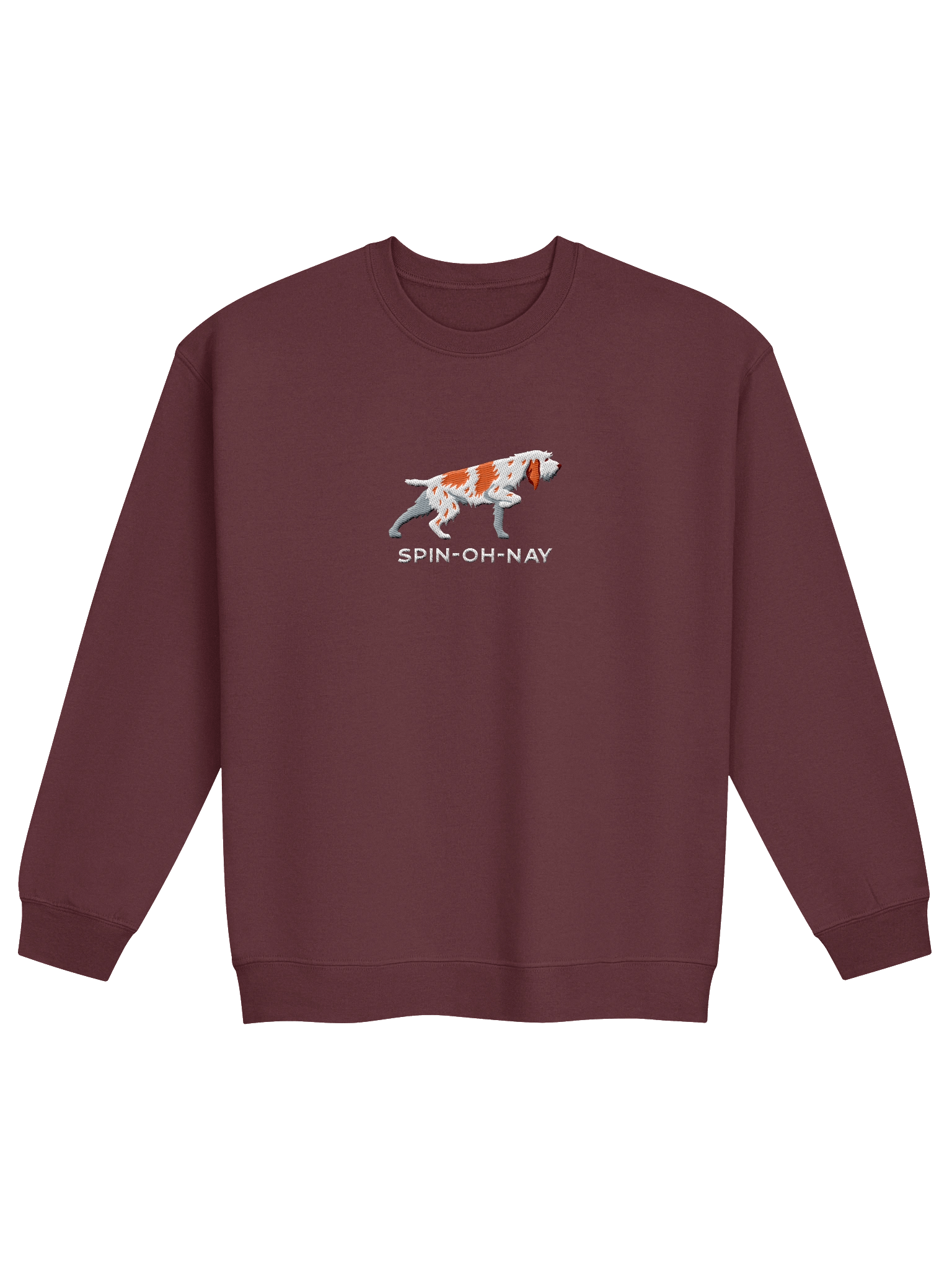 Spin-Oh-Nay Sweatshirt (Embroidered) of a Spinone Italiano(Orange & White) product image (5)