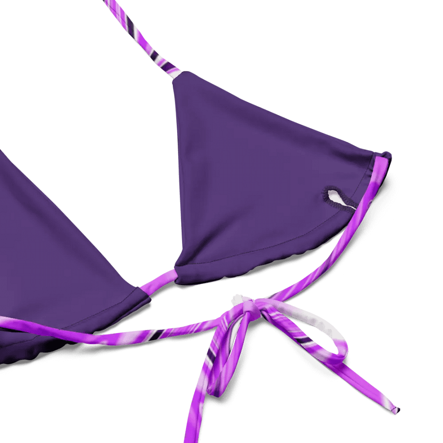 Padded String Bikini Top - Purple Digital Fluid Art product image (8)
