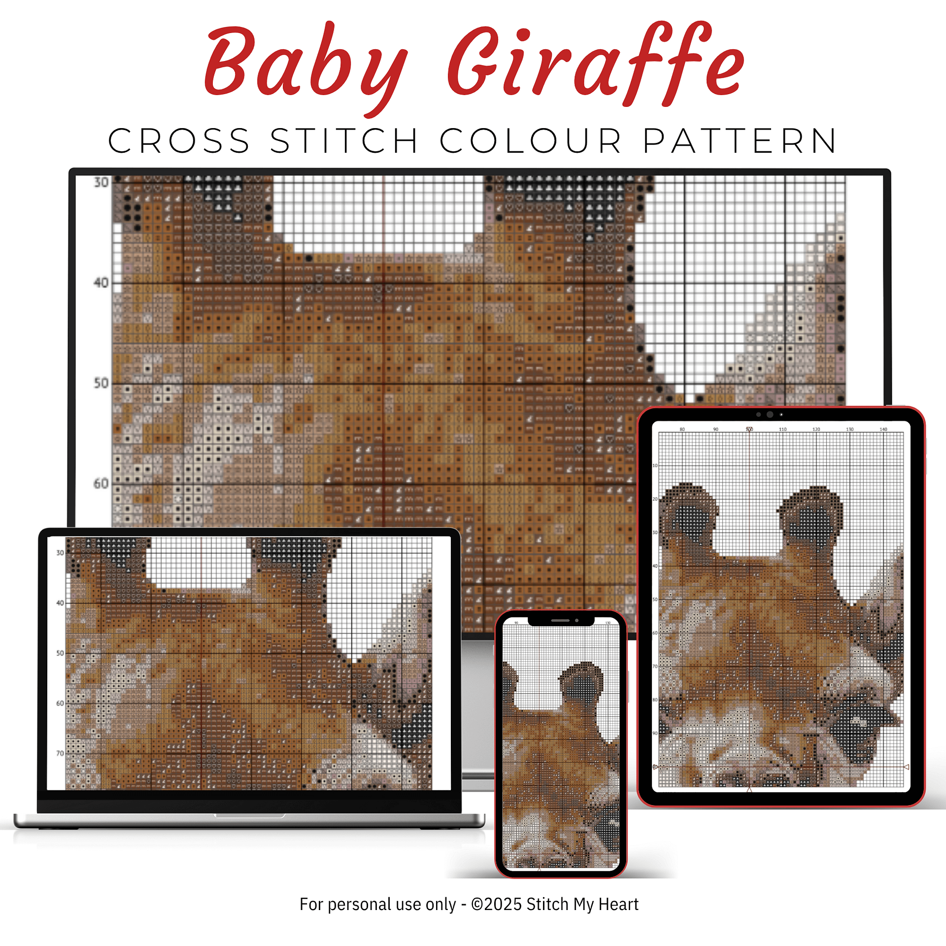 Baby Giraffe Cross Stitch Pattern product image (3)