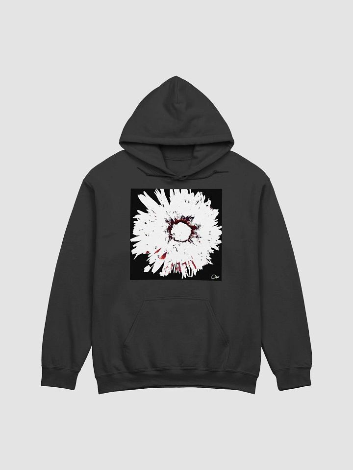 Distressed Abstract White, Pink and Black Daisy on a Black Background product image (1)