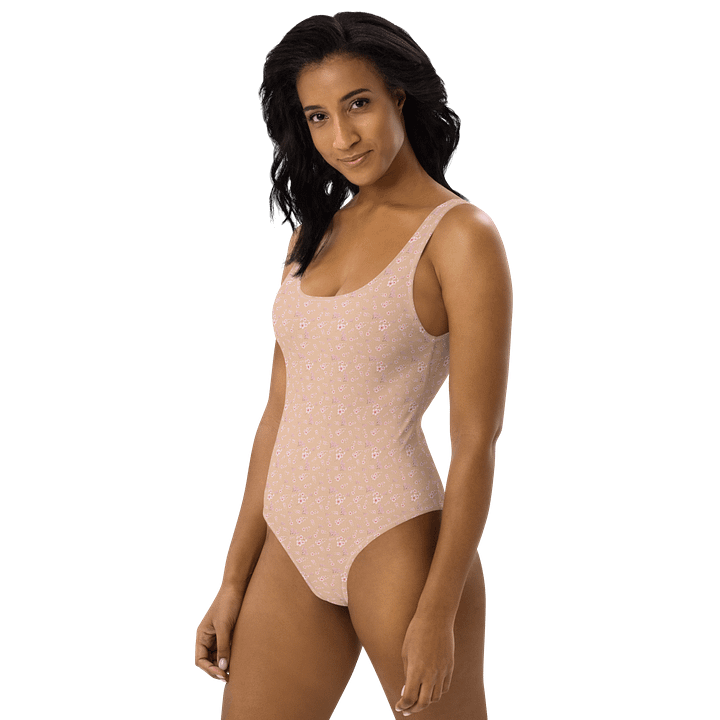 Cherry Blossoms on Cream One-Piece Adult Swimsuit product image (2)