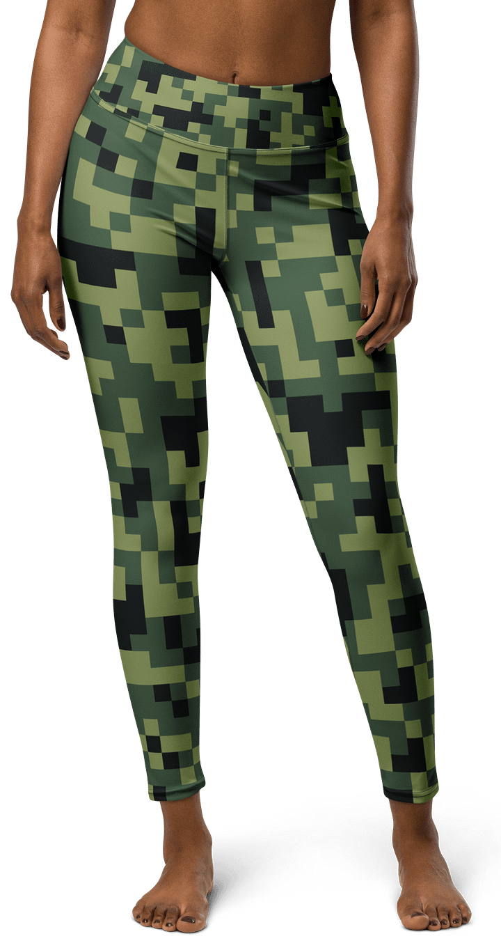 Military Green Camouflage Pixels Camo Pattern Yoga Leggings product image (1)