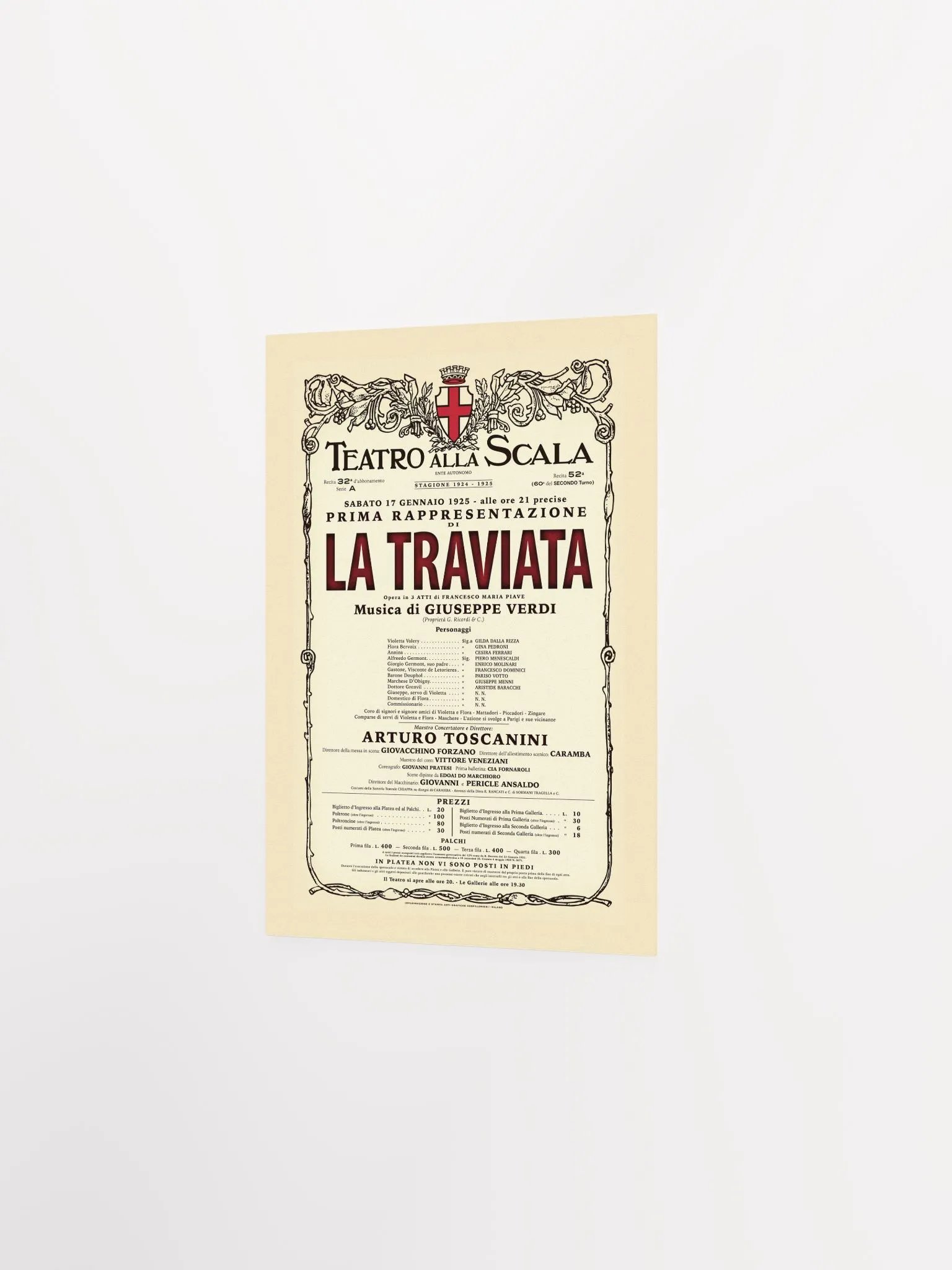 Vintage-Style La Scala La Traviata Opera Poster product image (1)