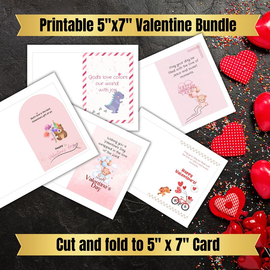 Printable classroom valentine | Christian valentine, Valentine card for kids bundle with bible word search game to download and print now product image (9)