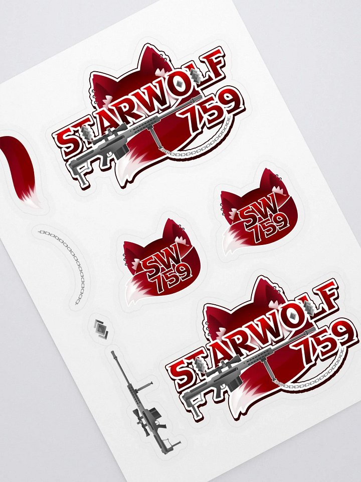 StarWolf759 logo kiss cut sticker sheet product image (1)