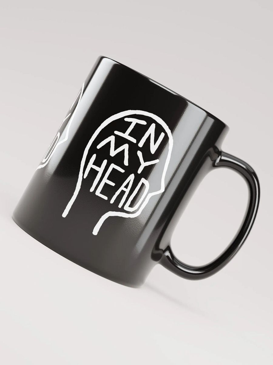In My Head (white design) black coffee mug product image (3)