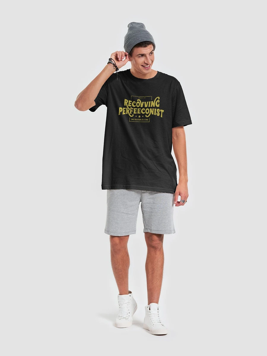 One Mastook Recovving Perfeeconist T-Shirt (Dark w/yellow) product image (6)