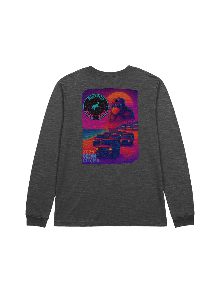 2025 Bronco Beach Bash Ocean City / Destination Bigfoot Bronco Collab Long Sleeve Bella+Canvas Supersoft T-Shirt (Multiple Colors Available) product image (2)