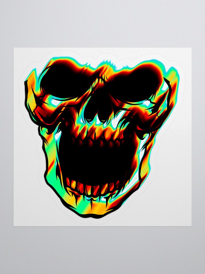 Fiery Skull Kiss Cut Sticker product image (1)