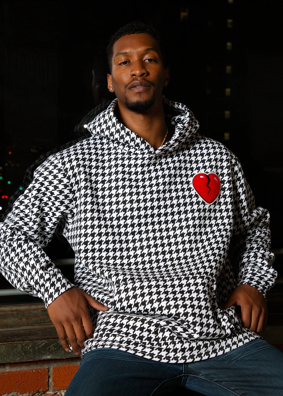 Houndstooth Heart Patch Hoodie product image (8)