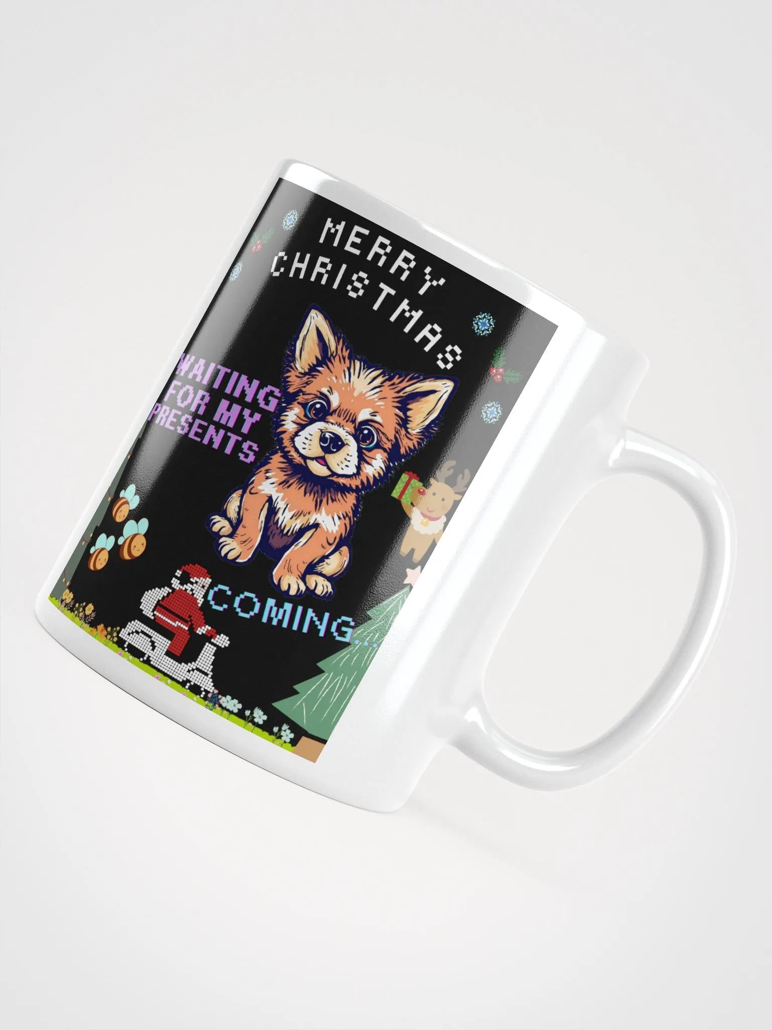 Festive Christmas Pup White Glossy Mug product image (12)