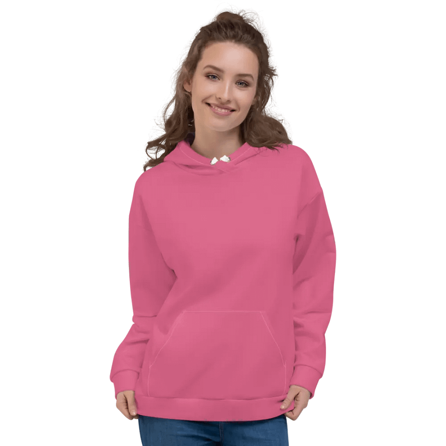 Plain Rosy Blush Pink Soft Summer Unisex Recycled Polyester Heavyweight Premium Hoodie by Treasure Pie product image (4)