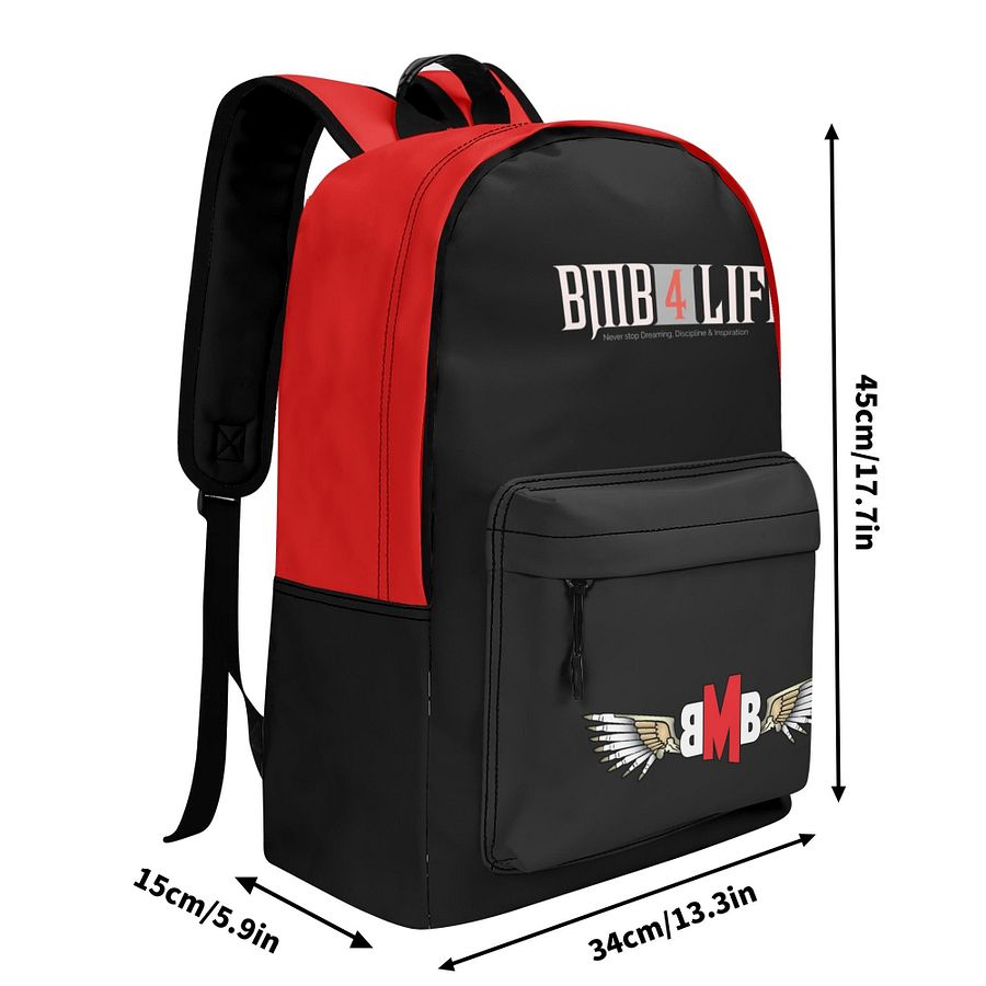 17 Inch Twill TEAMBMB Leather School Backpack product image (8)