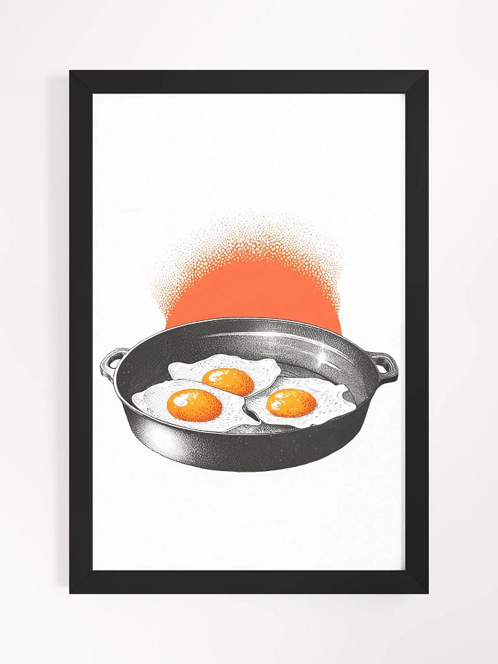 Fried eggs in a pan - illustrated in dotted raster style product image (1)