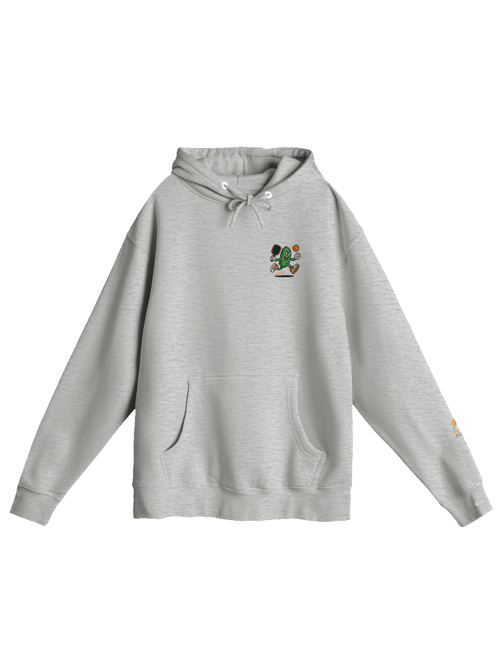 Game Face Pickleball Hoodie – Fierce Pickle Smash Design on Soft Gray Lightweight Pullover product image (2)