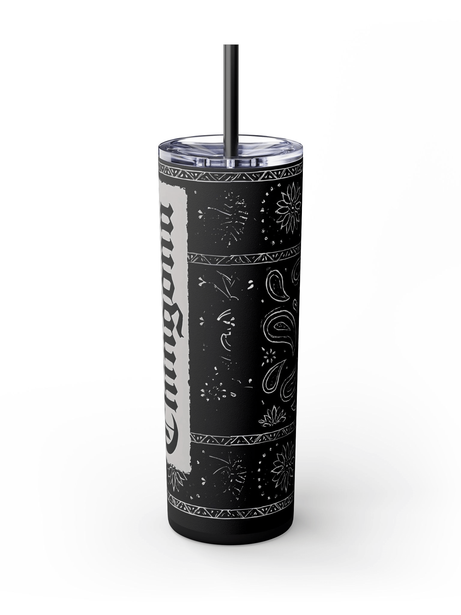 Chingona Tumbler Wrap PNG, Black Bandana Skinny Tumbler Sublimation Design, 20oz Digital Download product image (4)