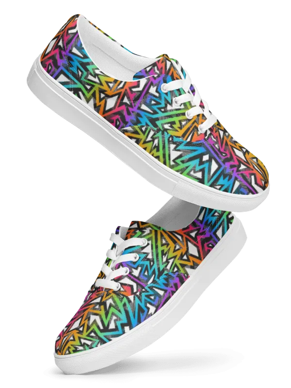 Rainbow Sparkle | Men's Lace-Up Canvas Shoes product image (2)