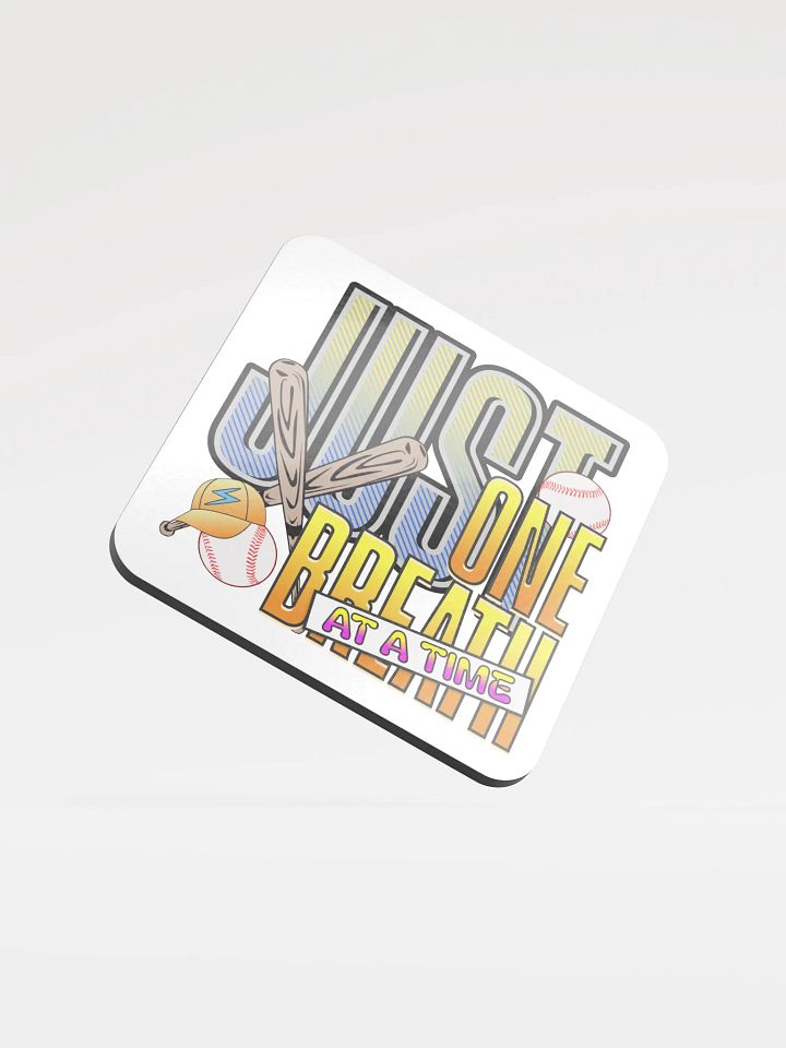 Just One Breath At A Time Baseball Inspirations Cork Coaster product image (2)
