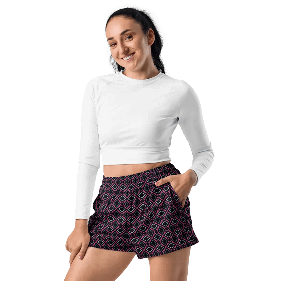 Geometric Illusion All Over Print Unisex Athletic Short Shorts product image (4)