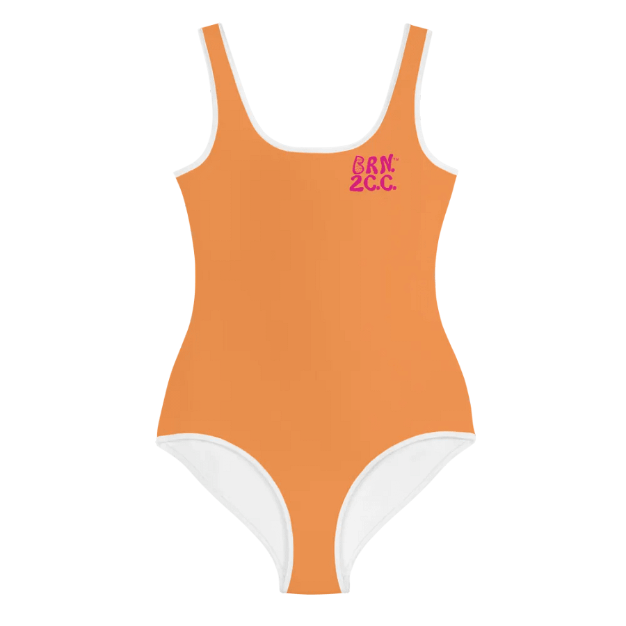 💖Girls' | Youth | BRN.2C.C.™ | Orange Yellow Swimsuit 👙| Pink Logos product image (3)