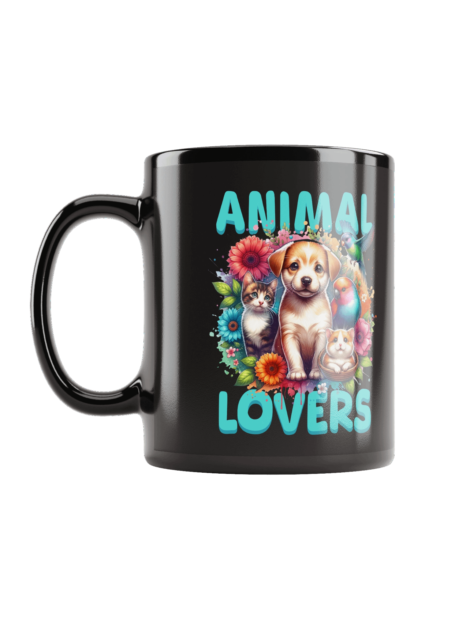 Animal Lovers | Black Glossy Mug product image (6)