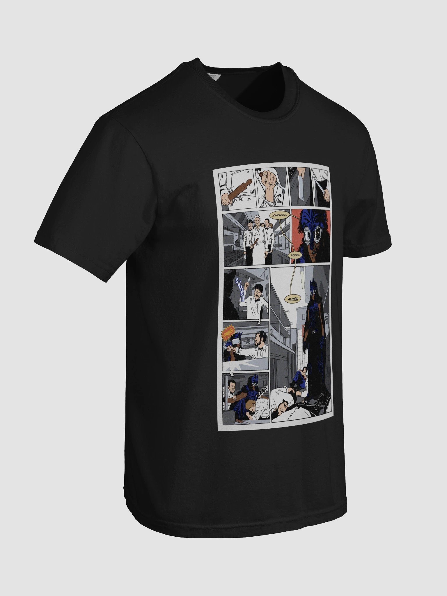 PSYCHOSIS "LoneWolf Works Alone" Comic Print Tee product image (8)