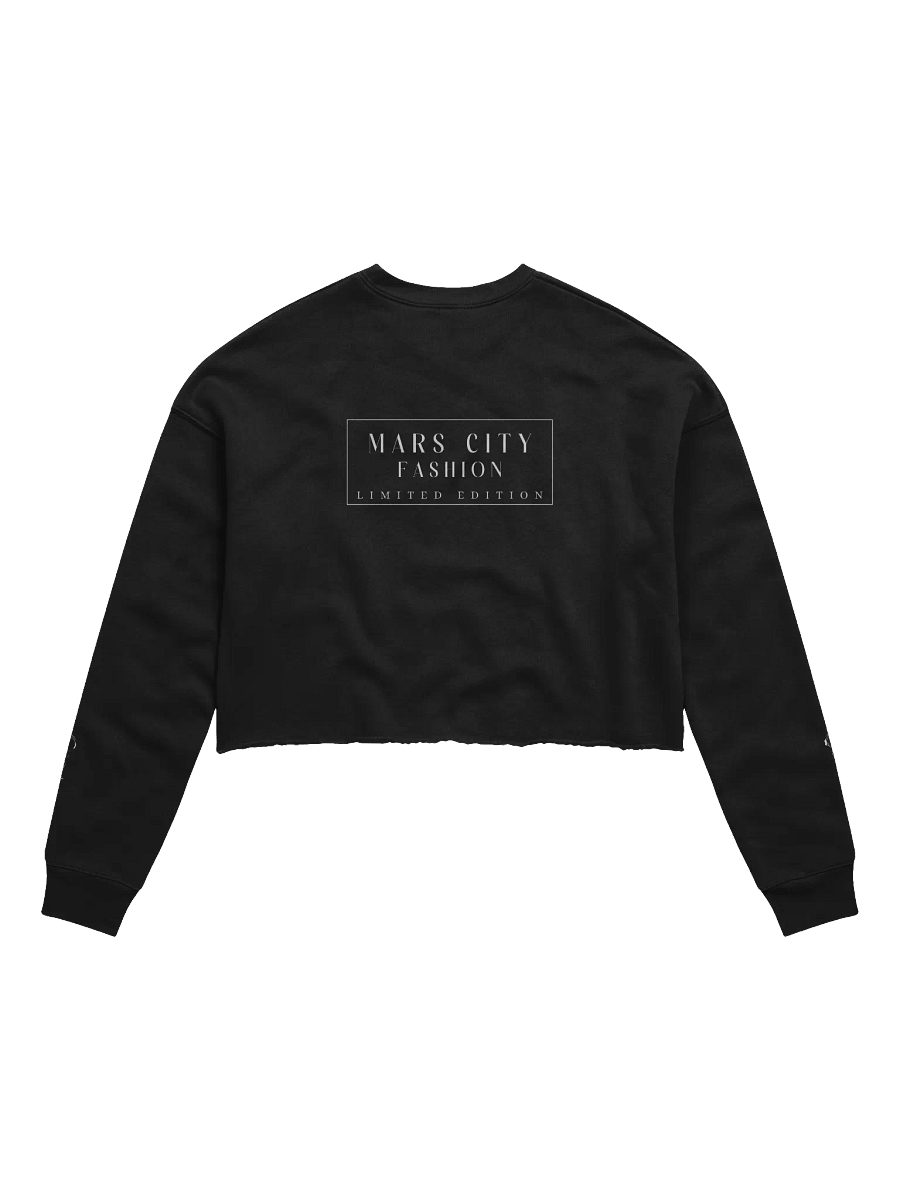 MARS CITY Double White Oultine Astronaut Cropped Sweatshirt product image (2)