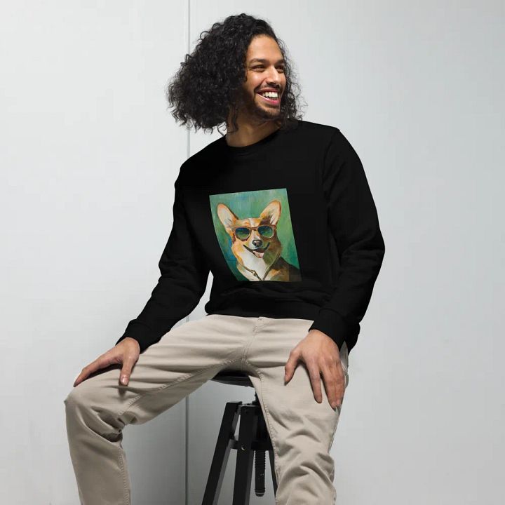 Cool Corgi Sunglasses Painting - dogPXL Artistic series Unisex Organic Sweatshirt product image (1)