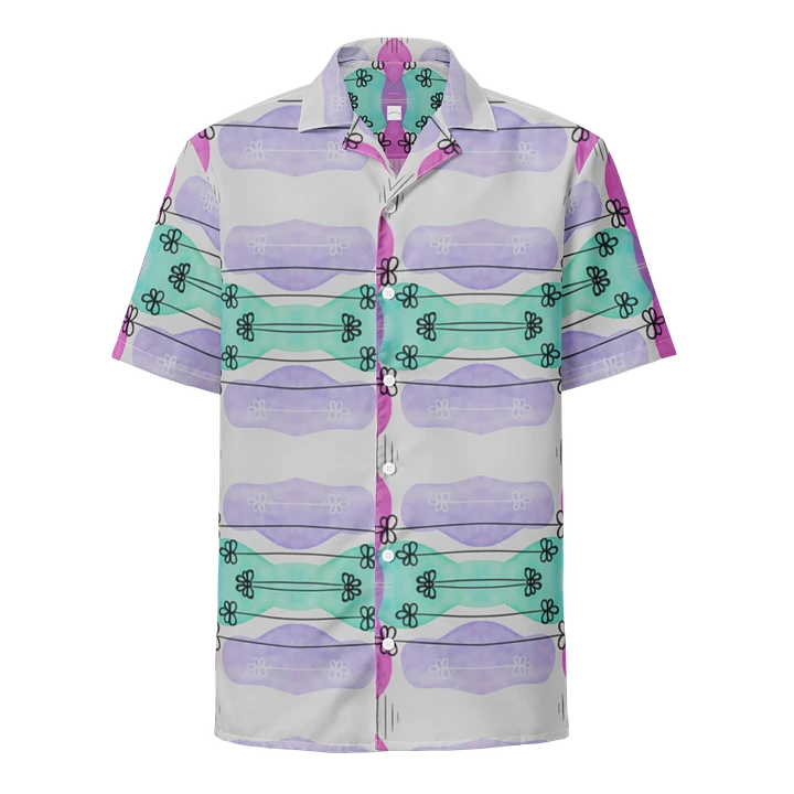 Hawaiian Style Shirt, Symmetric Blooms, Button Up product image (1)