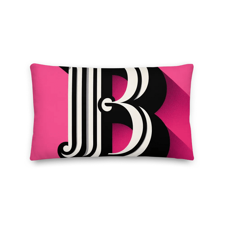 Bold 3D Letter 'B' Decorative Pillow | | AI Design initial B product image (2)