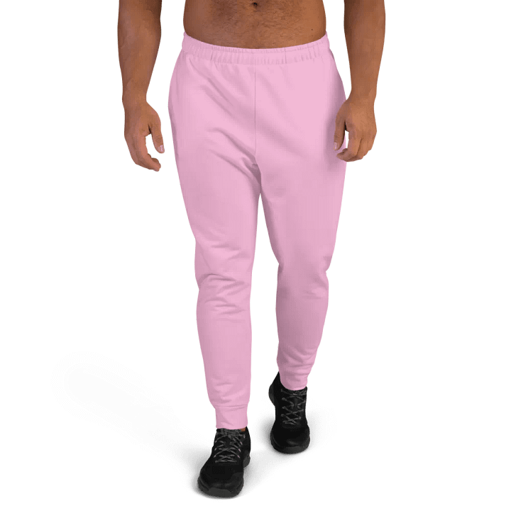 Plain Light Carnation Pink True Summer Recycled Polyester Premium Men's Joggers by Treasure Pie product image (1)
