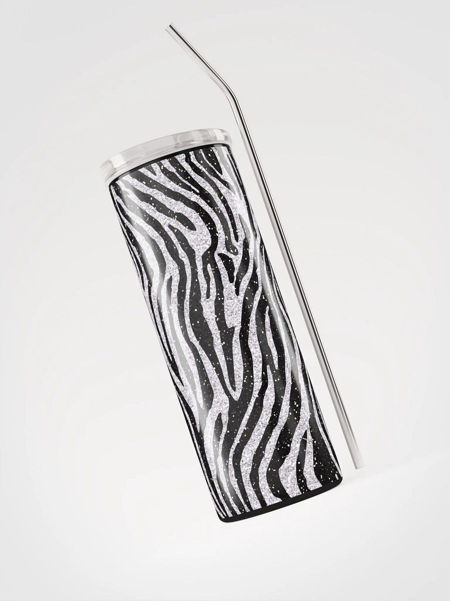 Quench Your Thirst in Style with our Zebra Print Stainless Steel Tumbler | Eco-Friendly 20 oz Tumbler with Reusable Straw Included product image (3)