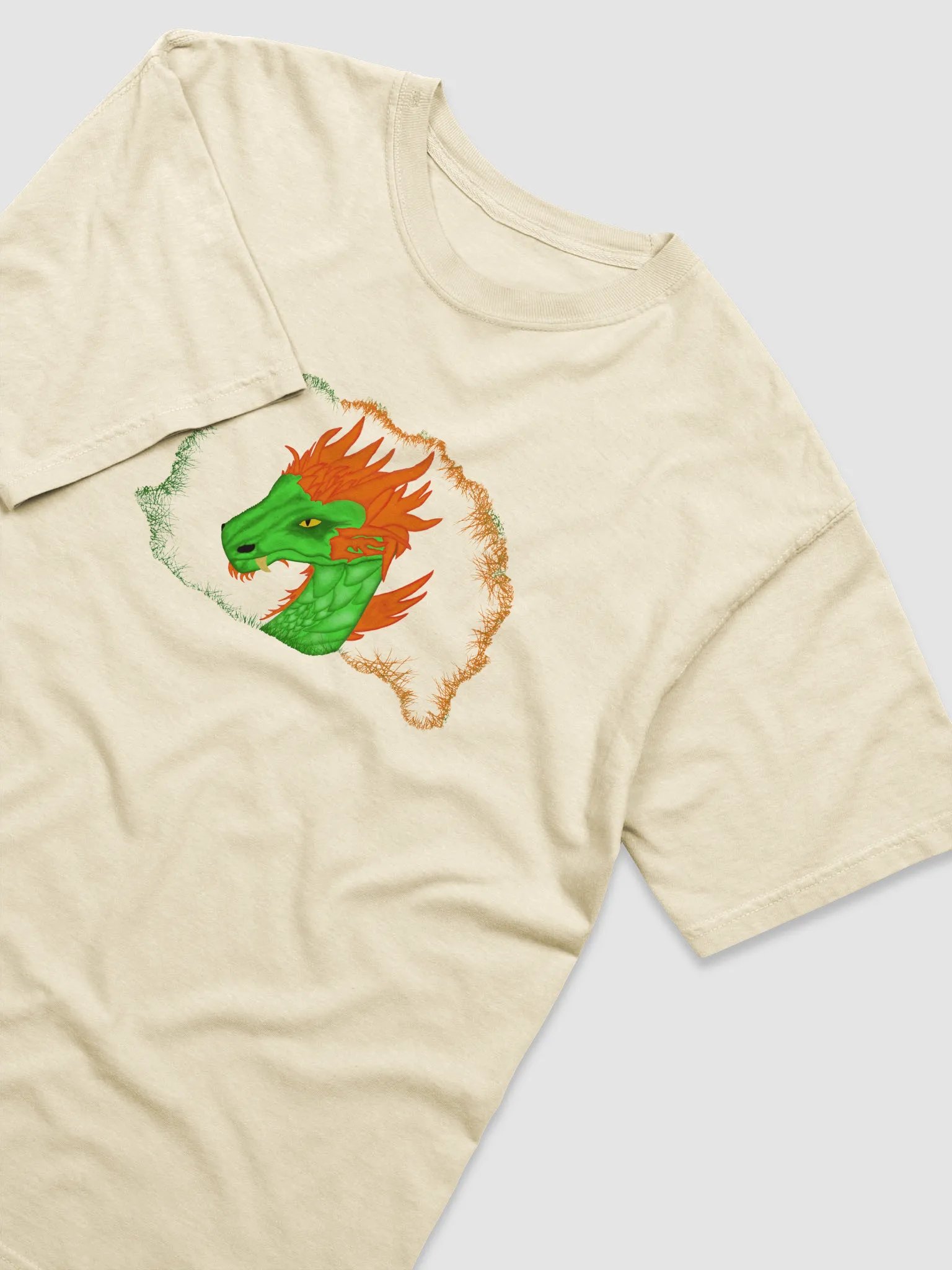 Fiery Dragon Head Illustrated T-Shirt product image (3)
