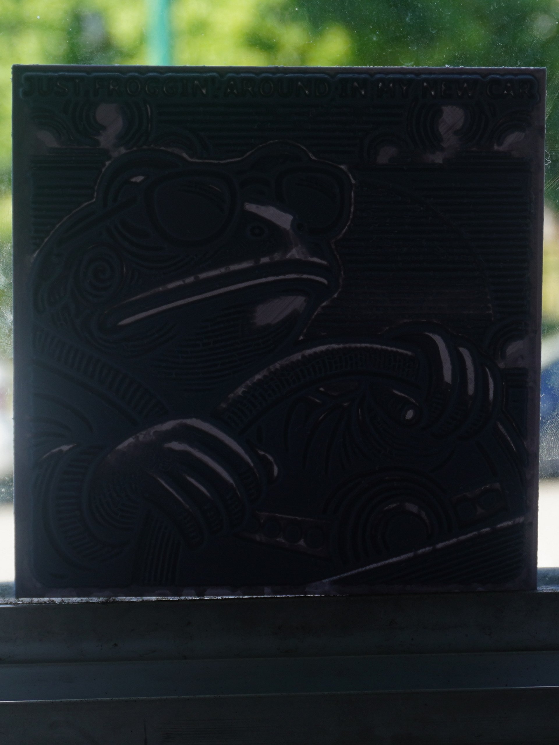 Frog Driving Car Plastic Meme Art Work product image (2)