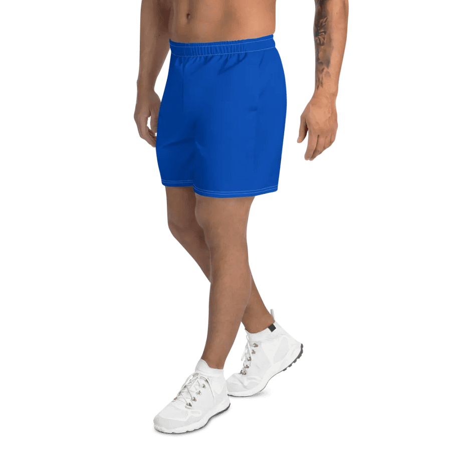 Plain Color Absolute Blue Color Athletic Long Shorts product image (3)