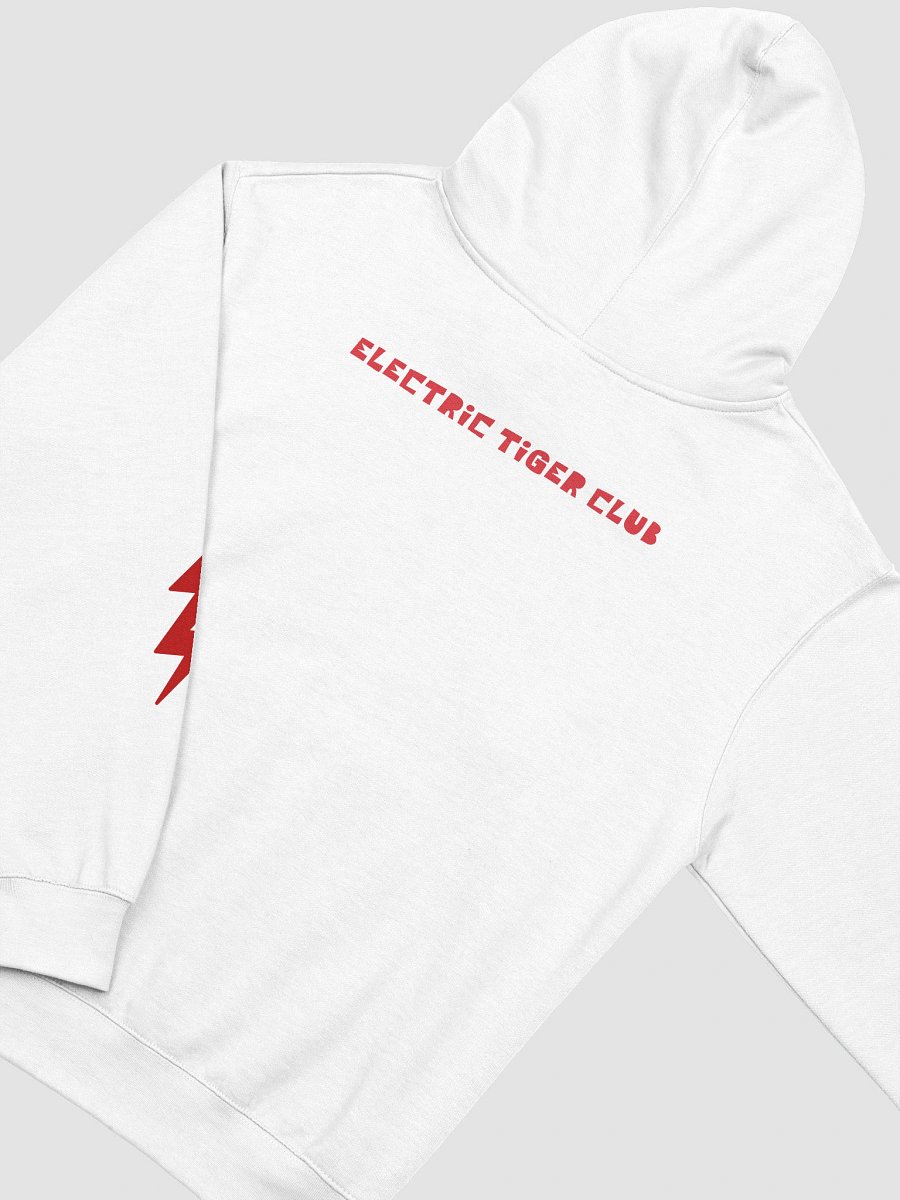 White Electric Tiger with Pink Lightning Bolts - Cotton Hoodie with Front Pocket product image (5)