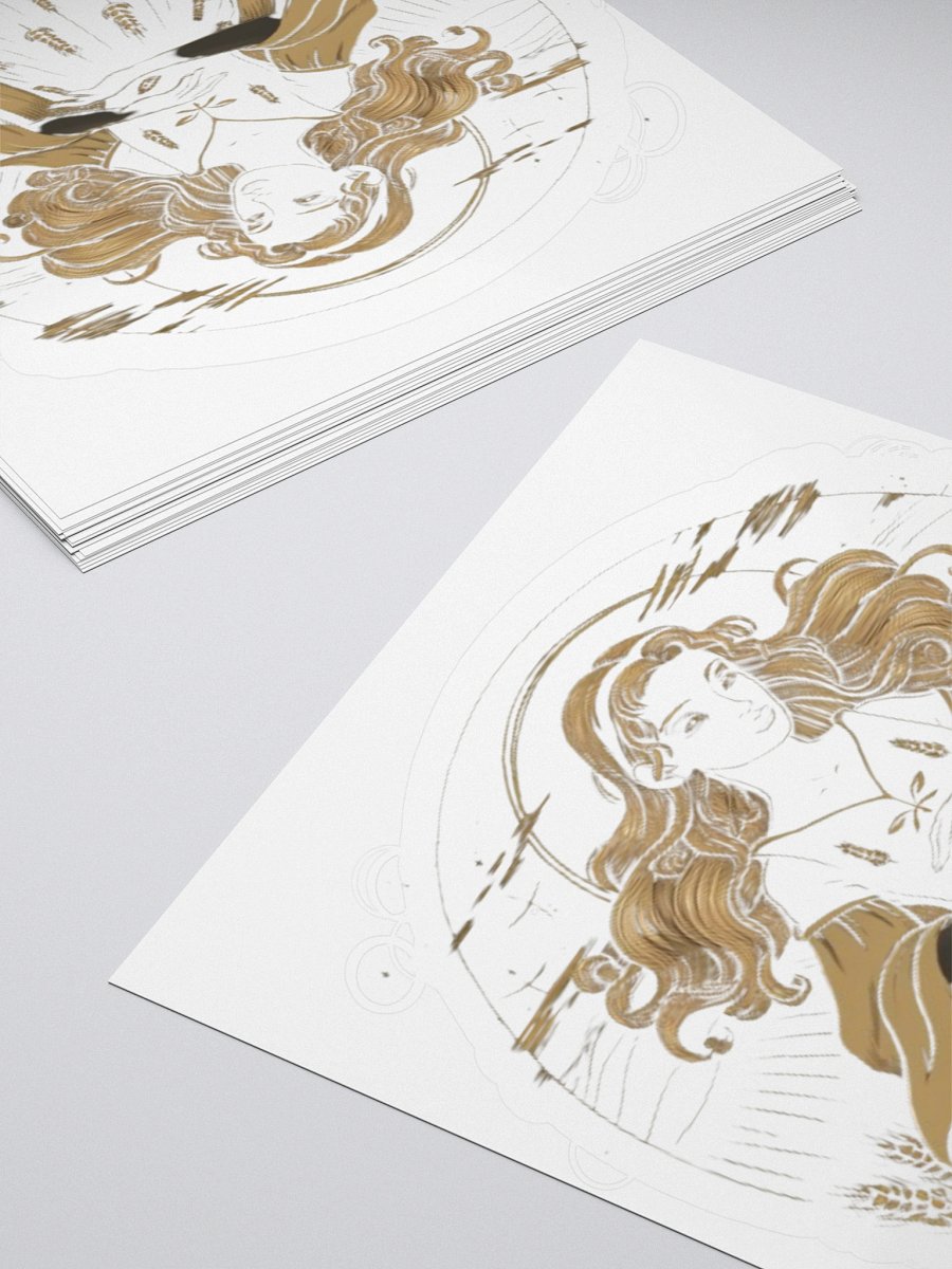 Virgo Zodiac Sticker - Maiden with Wheat & Floral - Vinyl product image (4)
