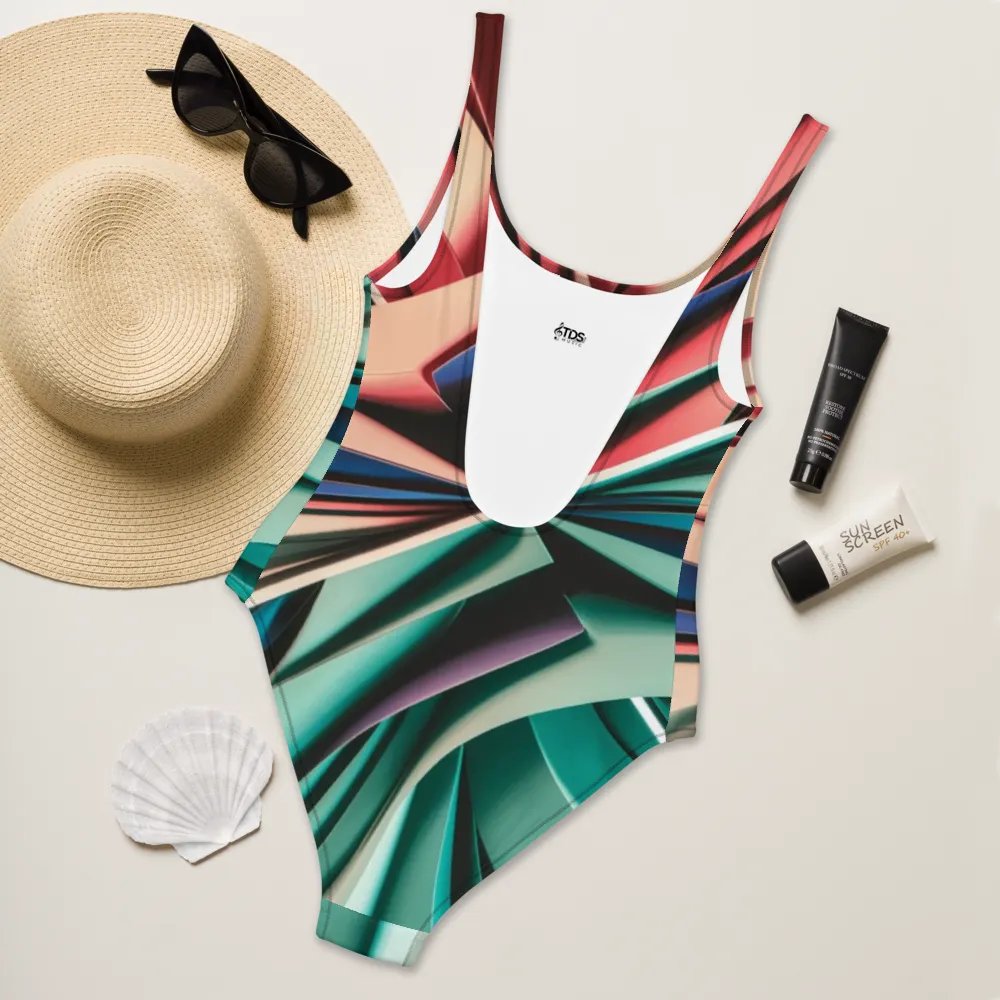 TDS Music Abstract One-Piece Swimsuit in Vibrant Colors (XS-3XL) product image (9)