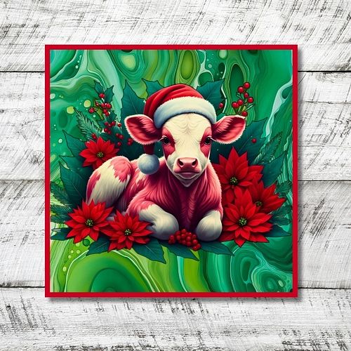 Christmas Vibes - created this cute digitized design from one of my fluid art pours. 

Ofcourse, cows are my thing. Have quit...