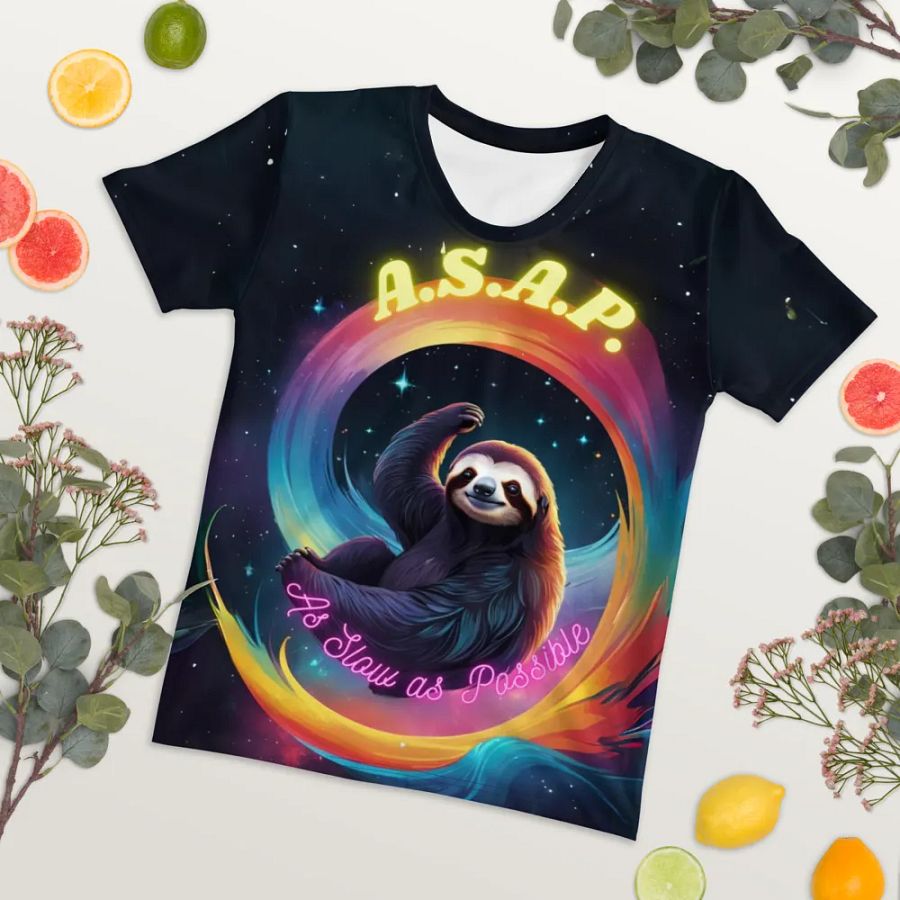 Sloth ASAP As Slow as Possible All Over Print T-shirt product image (7)