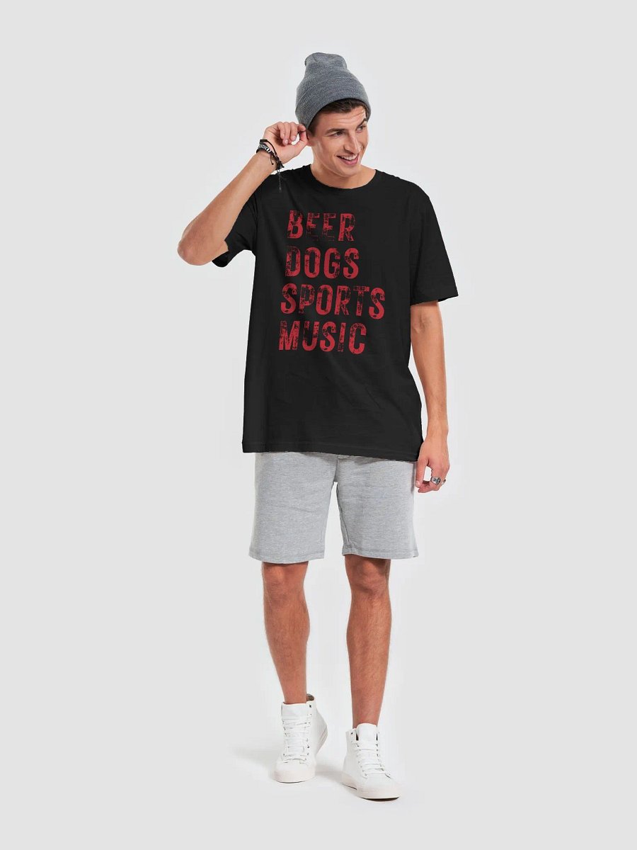 Beer Dogs Sports Music T-Shirt - Outrageously Fun Solid Red BDSM Gift Tee product image (4)